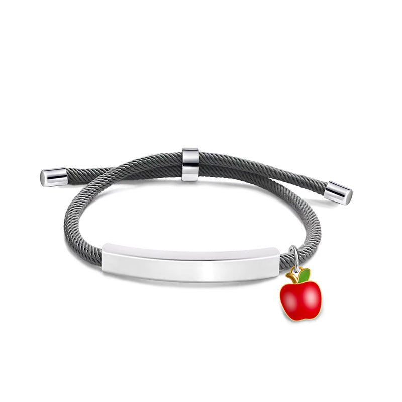 Material Red Apple Accessories Gift Lettering Bracelets