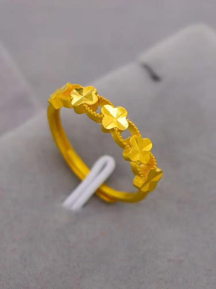 Women's Gold Vietnam Placer Love Heart-shaped Open Brass Gold-plated Rings