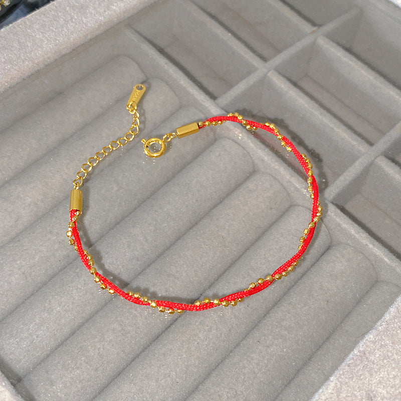 Women's & Men's Pair Korean Style Red Rope Braid Bracelet