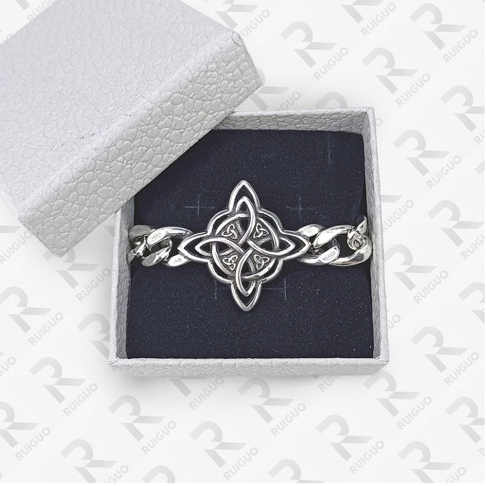 Men's Celtic Knot Skull Stainless Steel Cuban Cross Punk Retro Bracelets