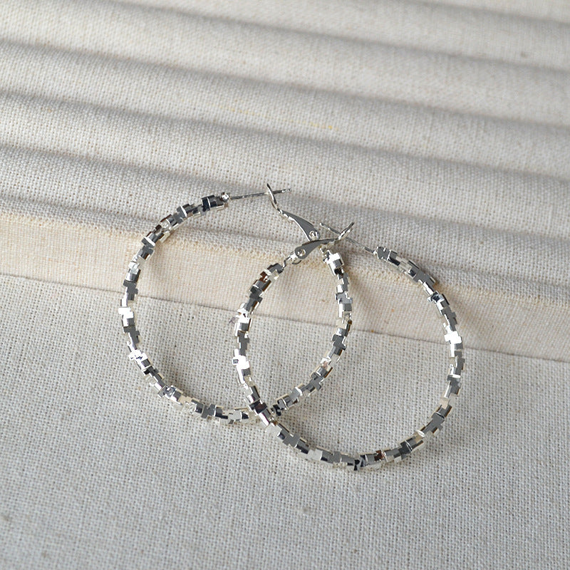 Shiny Irregular Small Pieces Of Sier Light Earrings