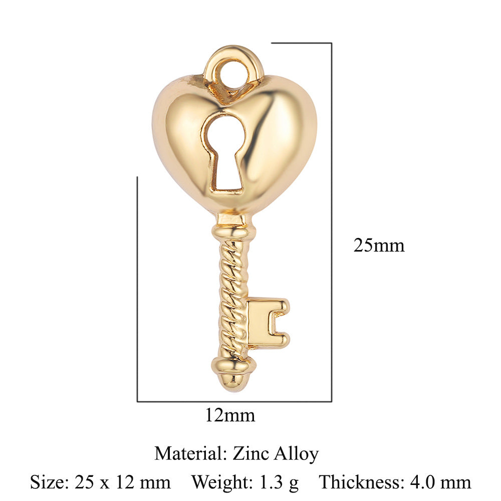 Lock Love Beat Alloy Flower Rose Pendants