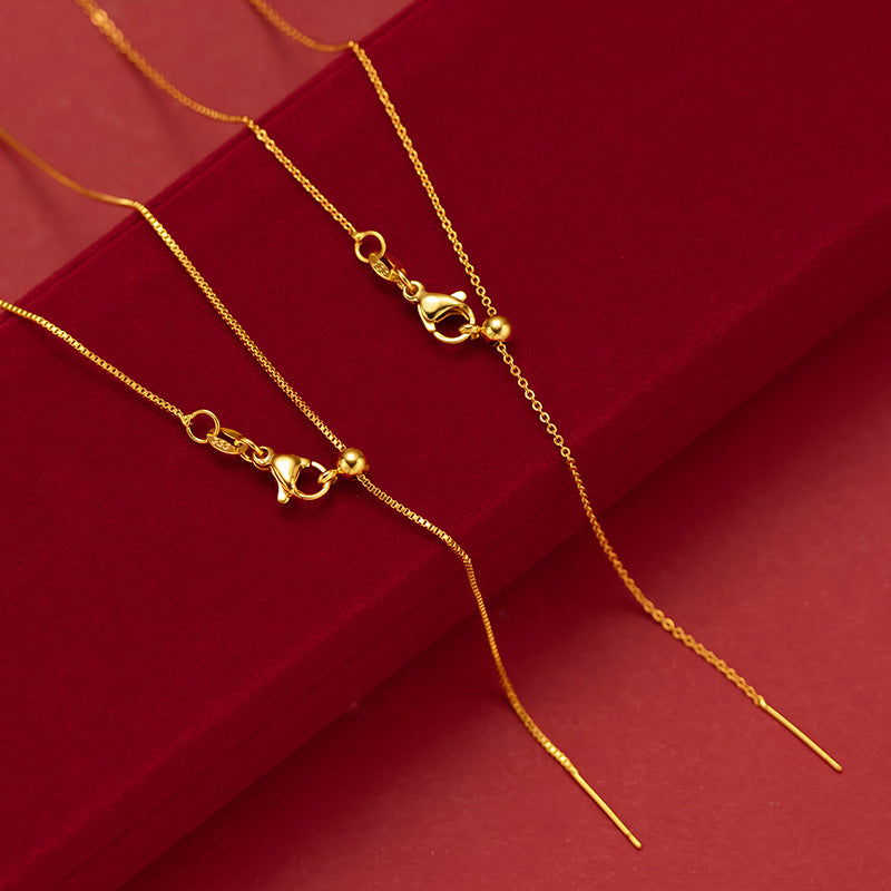 Women's Gold-plated Universal Water Wave Chain O-shaped Alluvial Gold Necklaces