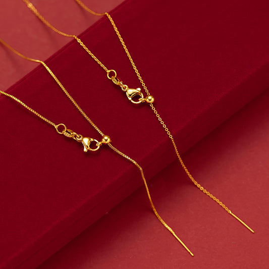 Women's Gold-plated Universal Water Wave Chain O-shaped Alluvial Gold Necklaces