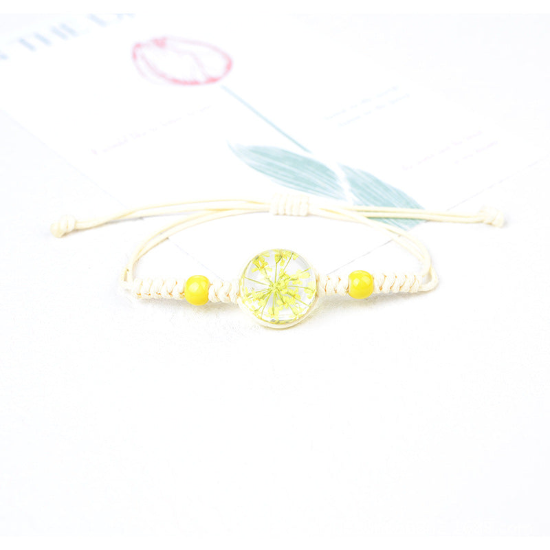 Style Real Flower Starry Lace Ceramic Beads Gift Bracelet