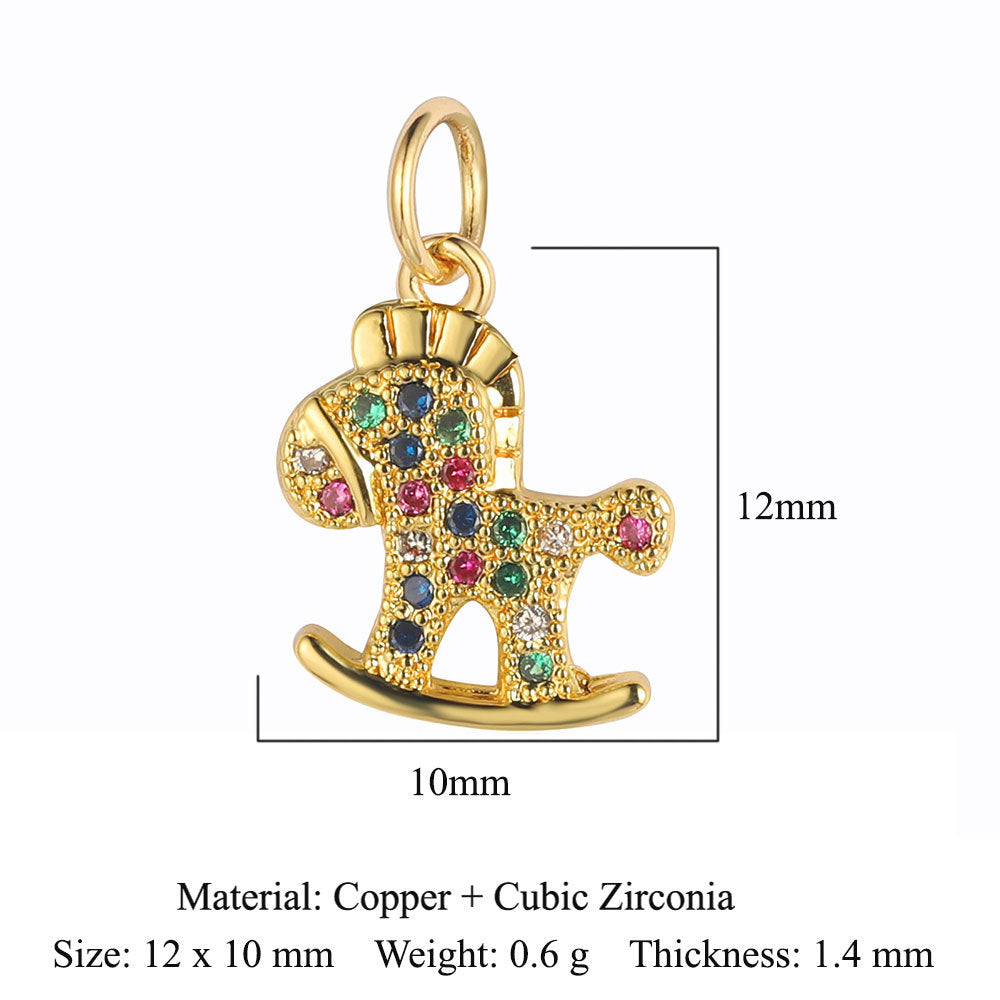 Tree Horseshoe Copper Zircon Snake Butterfly Pendants