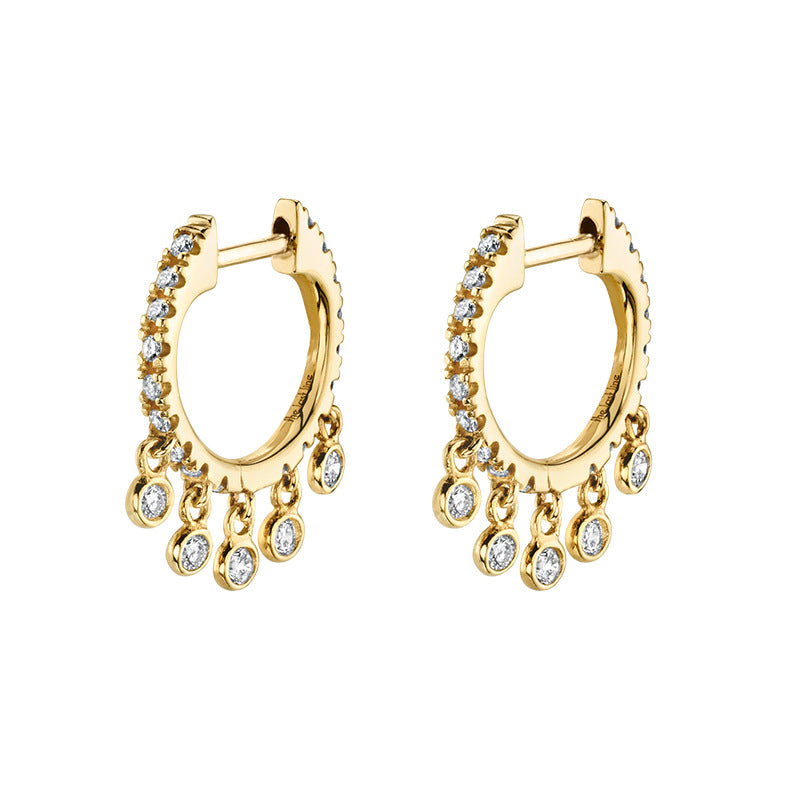 French Entry Lux Geometric Inlaid White Diamond Simple Rings
