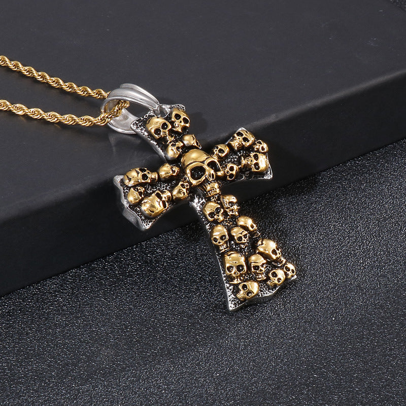 Men's Street Hipster Fashion Cross Personality Punk Necklaces