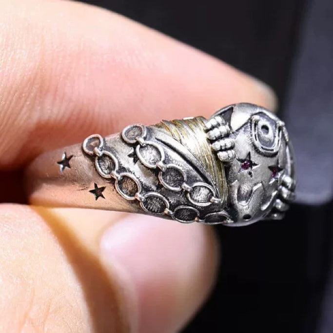 Men's Adventure Drag Racing Wild Lang Johnny Tooth Impression Personality Trend Rings