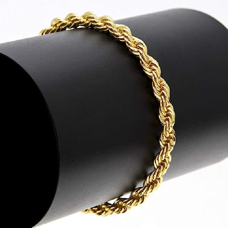 Women's & Men's Gold-plated Thick Hemp Flowers Chain Gold Plated Necklaces