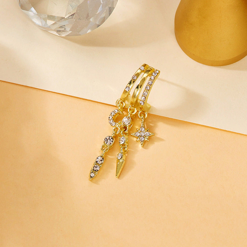 Irregular Tassel Niche Personality Design Diamond Light Earrings