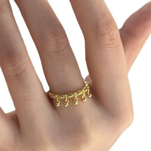 Sier Gold Lucky Beads Tassel High Class Rings