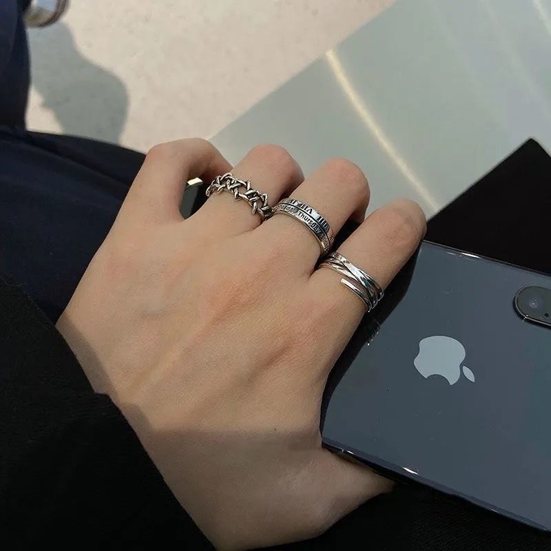 Butterfly Female Retro Minority Design Versatile Sier Opening Adjustable Male Rings