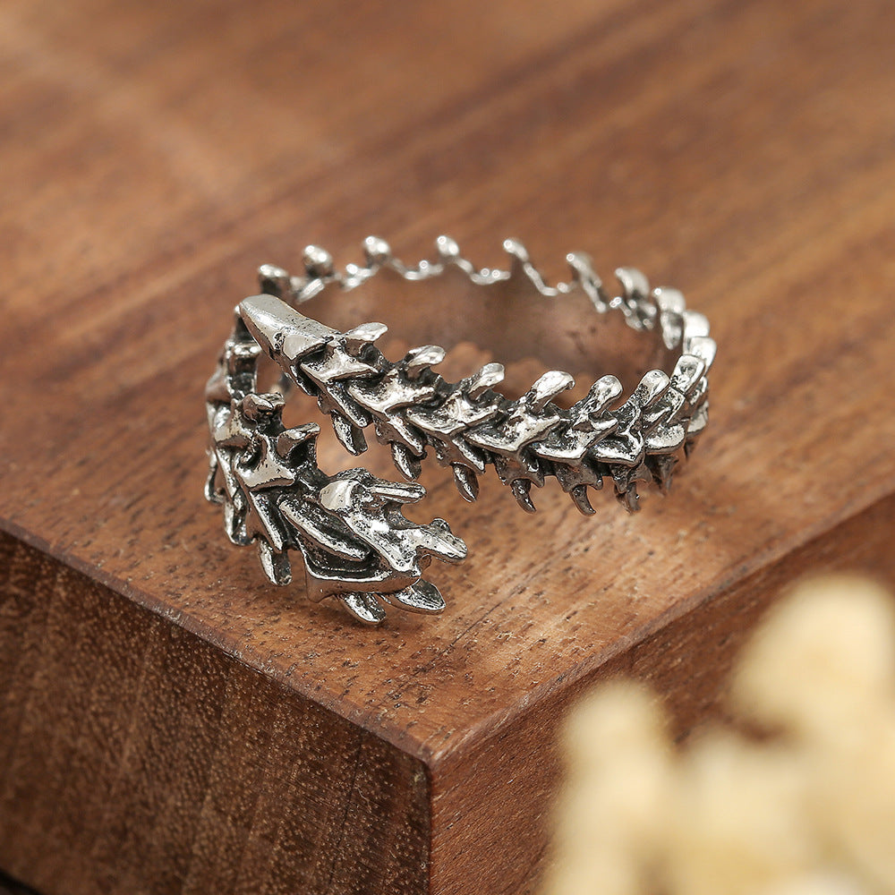 Women's & Men's Punk Backbone Skull Personality Retro With Opening Adjustable Centipede Rings