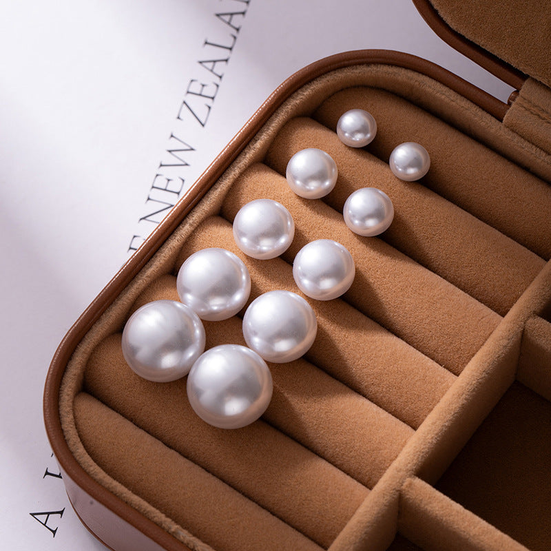 Bread Pearl Female Sier Needle High-grade Light Luxury Shell Pearls Stud Earrings