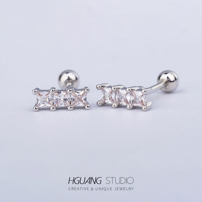 Titanium Steel Ear Bone Spider Cross Screw Earrings