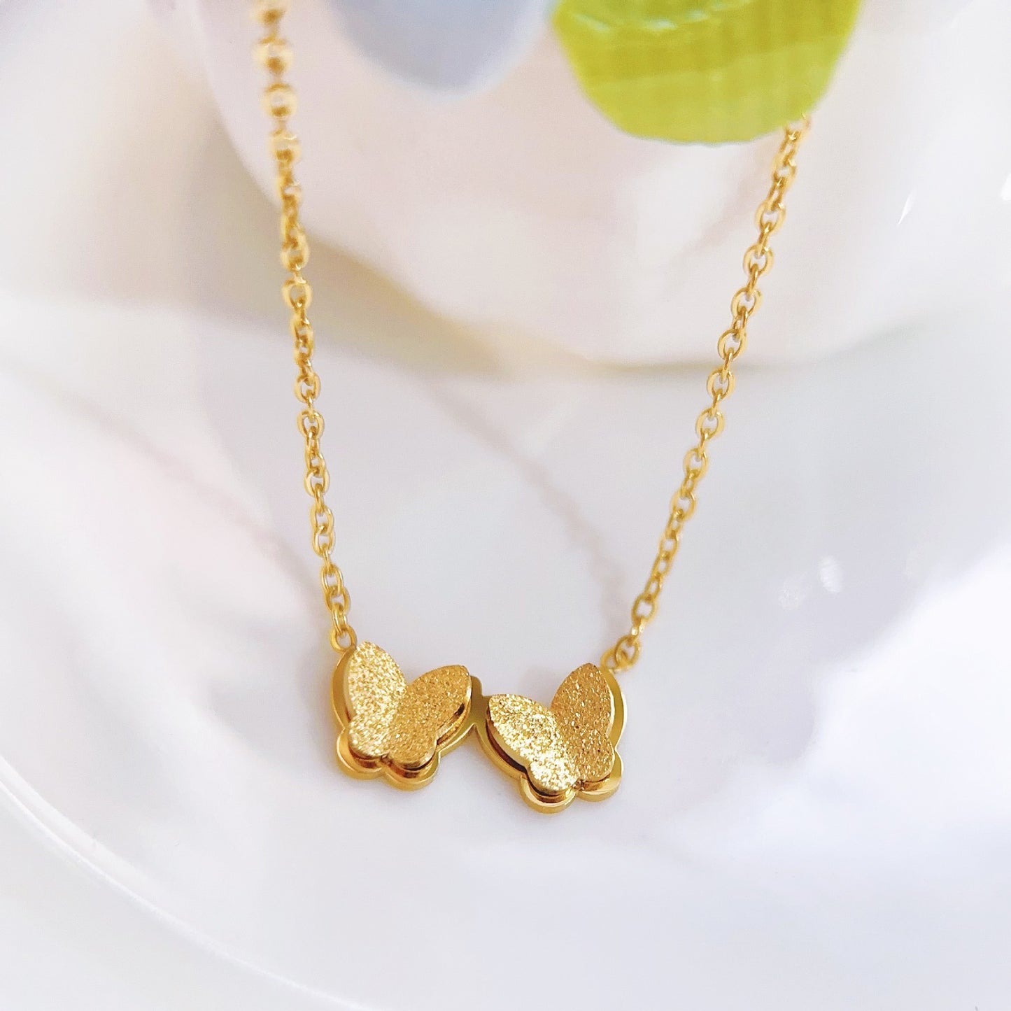 Titanium Steel Elegant High-grade Butterfly Fashionable Necklace