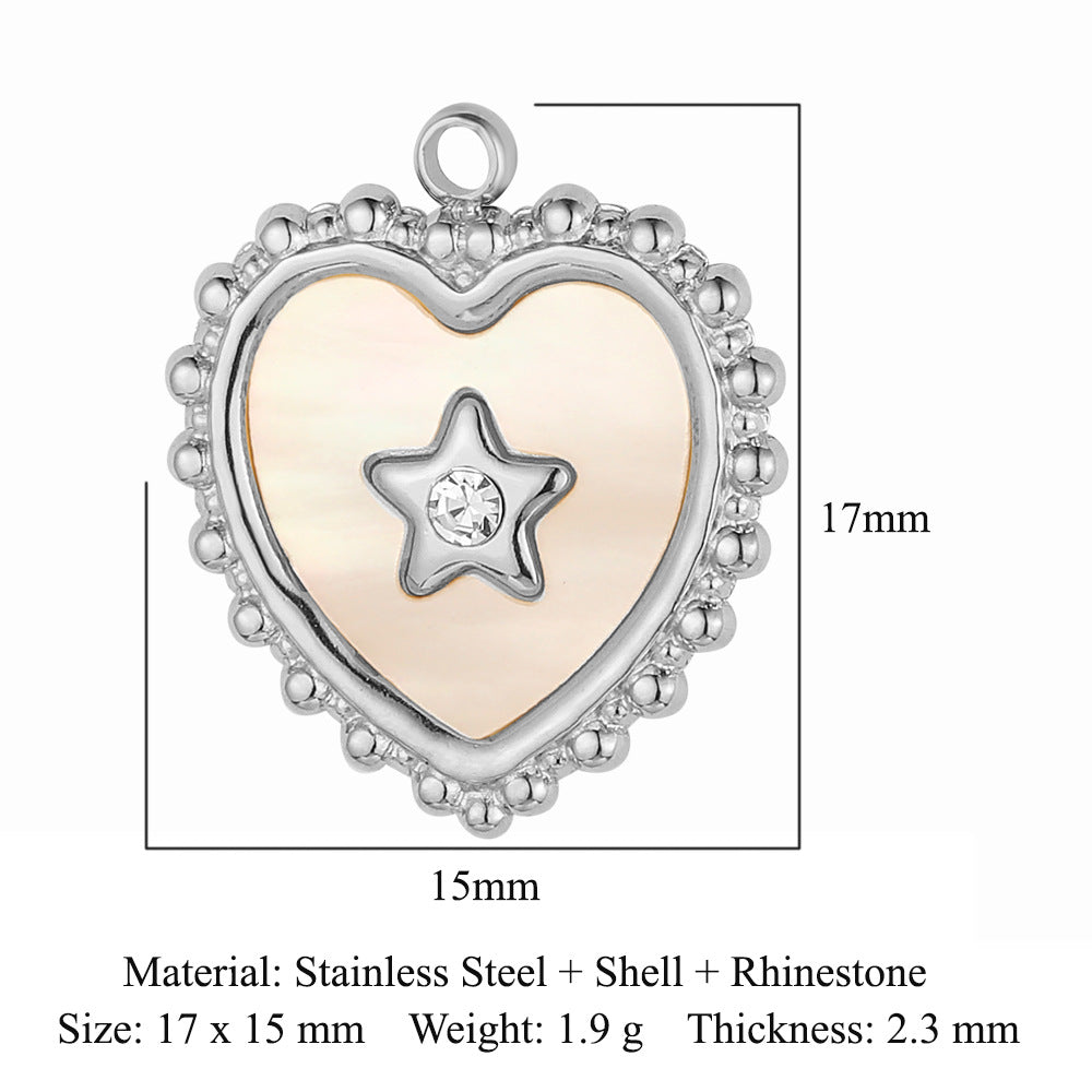 Heart Devil's Eye French Retro Titanium Steel Heart-shaped Pendants