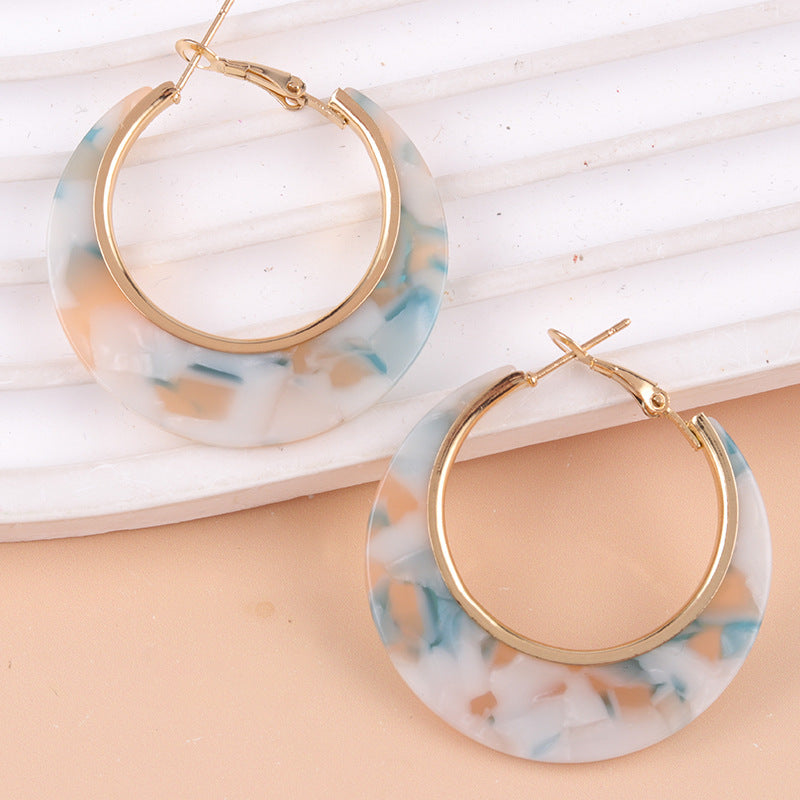 Women's Acrylic Acetate Plate Exaggerating Circle Minority Earrings