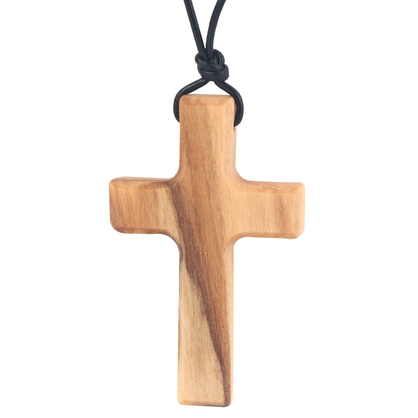 Olive Wood Crafts Solid Cross Sweater Necklace