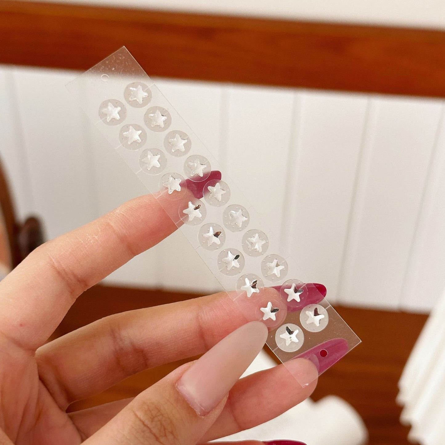 Fashion Auricular Point Sticker Crystal Ear Patch Bead Massage Stress Earrings
