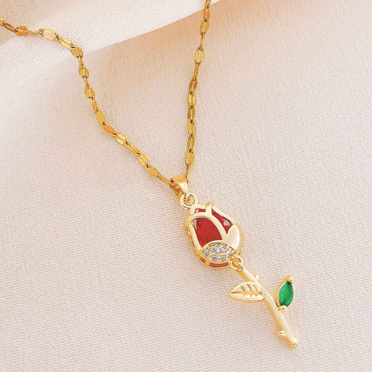 Women's Tulip Fashionable High-grade Titanium Steel Clavicle Necklace