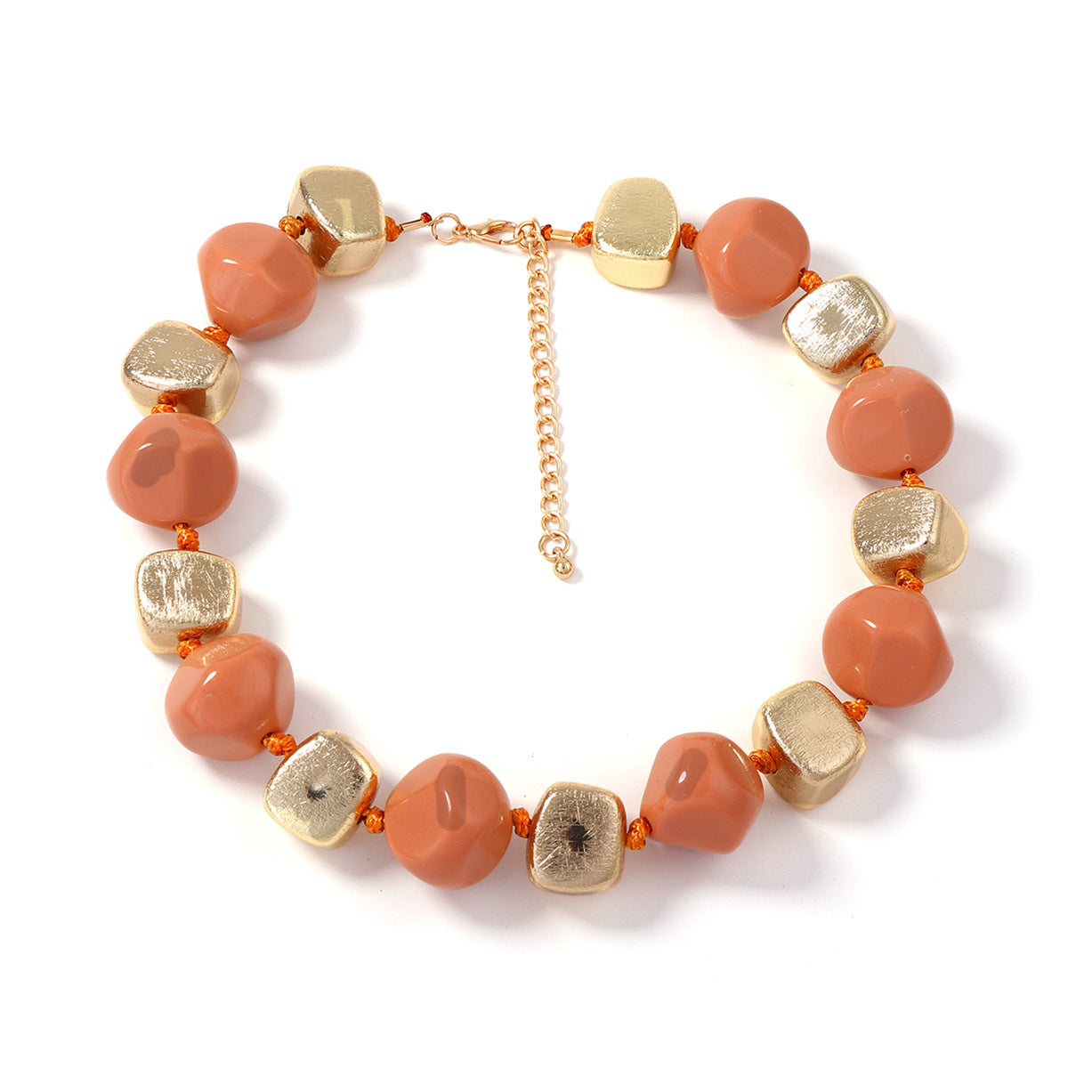 Women's Fashion Exaggerated Beaded Resin Geometric Handmade Necklace