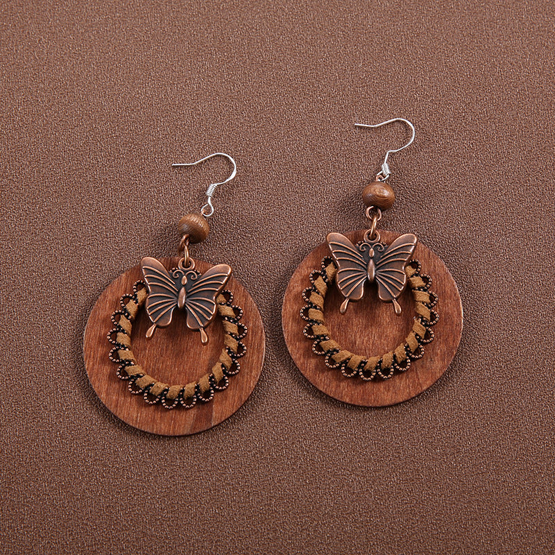 Ethnic Style Butterfly Retro Long Tassel Earrings
