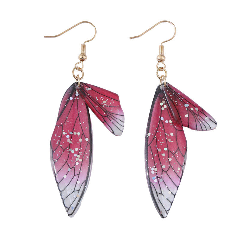 Fashion Special Artificial Butterfly Wings Creative Pattern Earrings