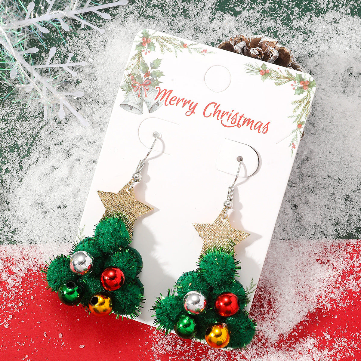 Christmas Theme Cute Creative Personality Tree Earrings