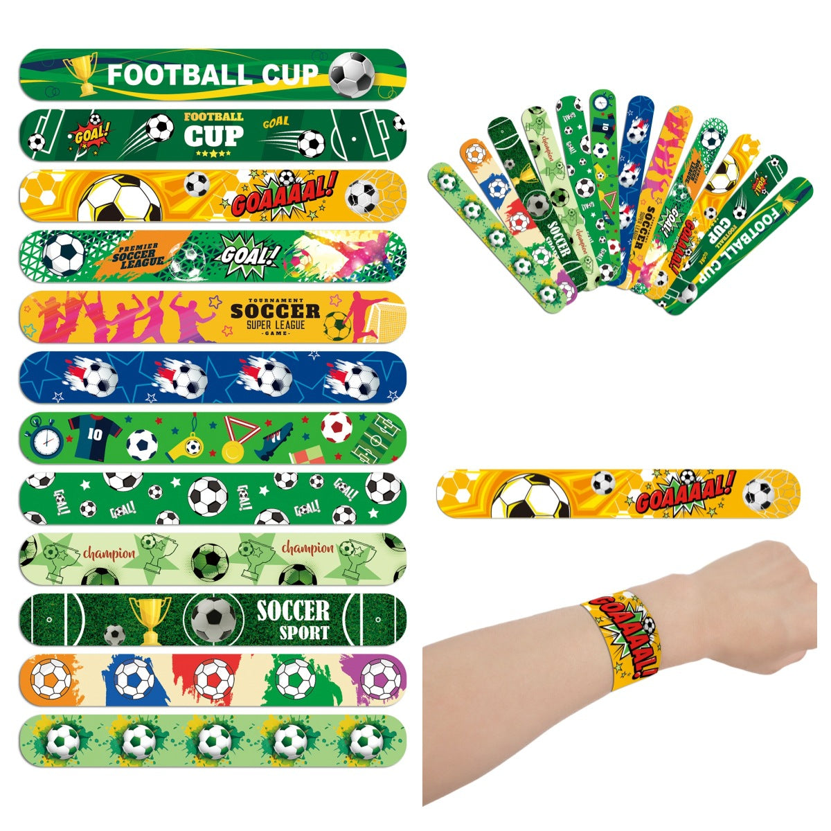 Children's Football Pop Cartoon Animation World Cup Champion Match Slap Party Bracelet