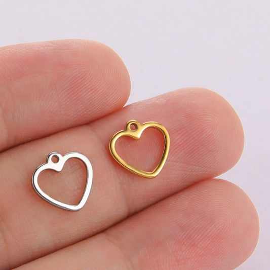 Stainless Steel Heart-shaped Bow Fir Tree Pendants