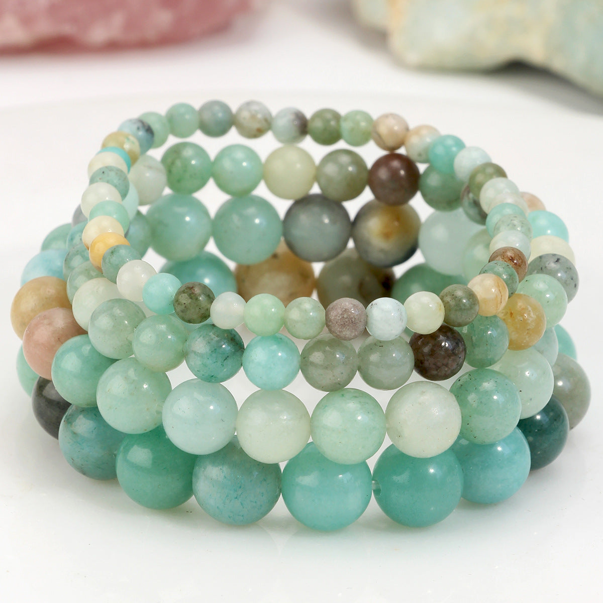 Women's & Men's Handmade Natural Stone Beaded For Twin Tourmaline Bracelet