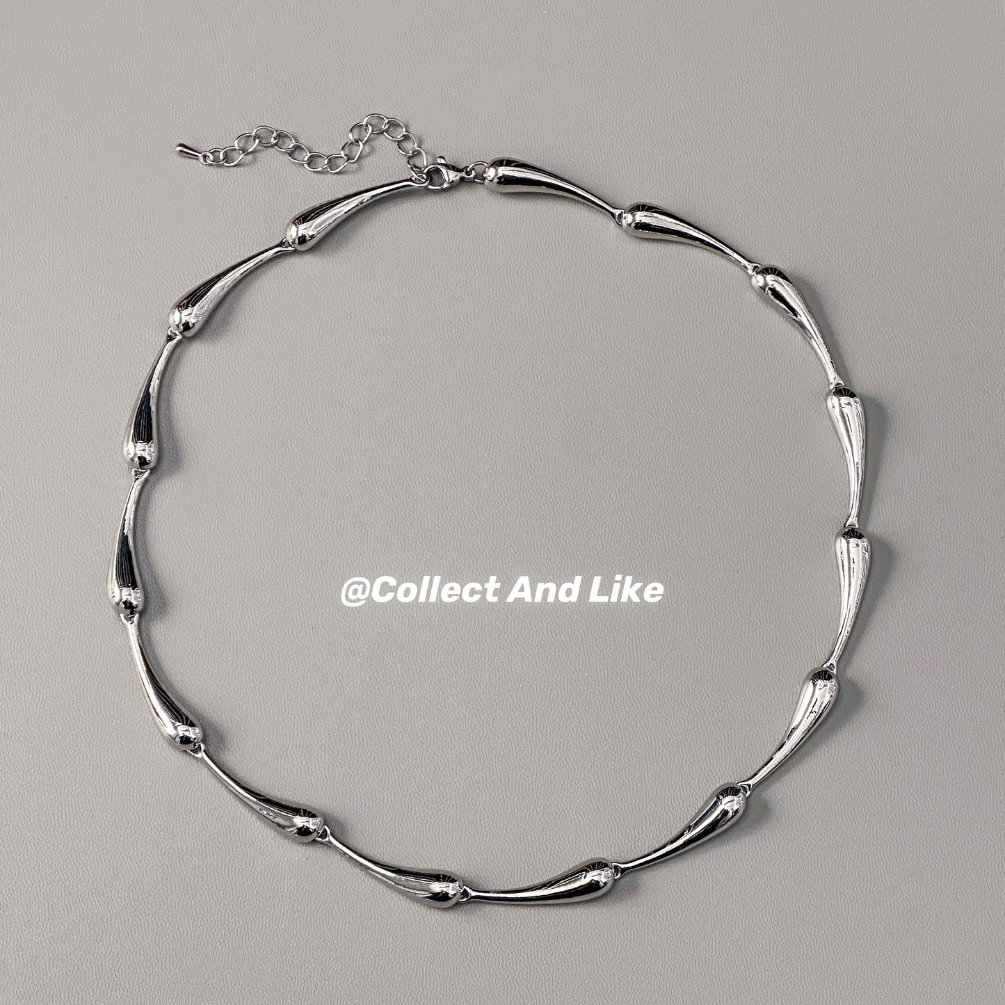 Bright Sier Water Ripple Minimalist Design Clavicle Chain Special Interest Necklace