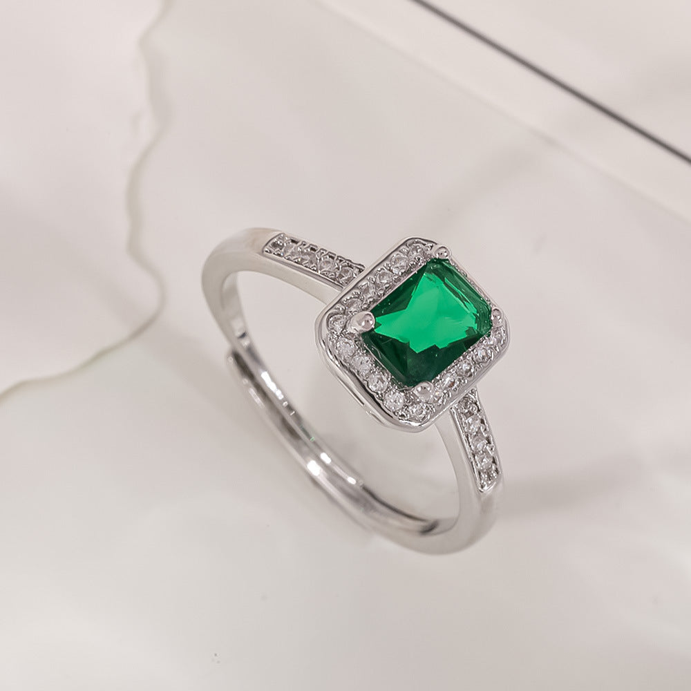 Women's Open-end Zircon Fashionable Classy Simple Cold Feeling Goddess Rings