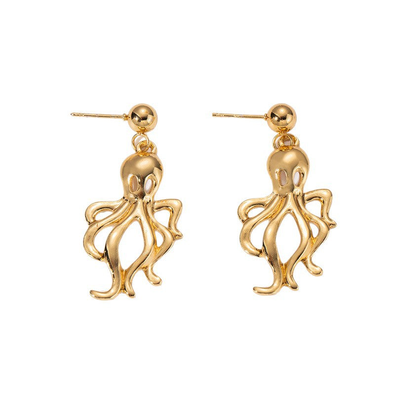 Popular Stainless Steel Jellyfish Beach Vacation Style Stud Earrings