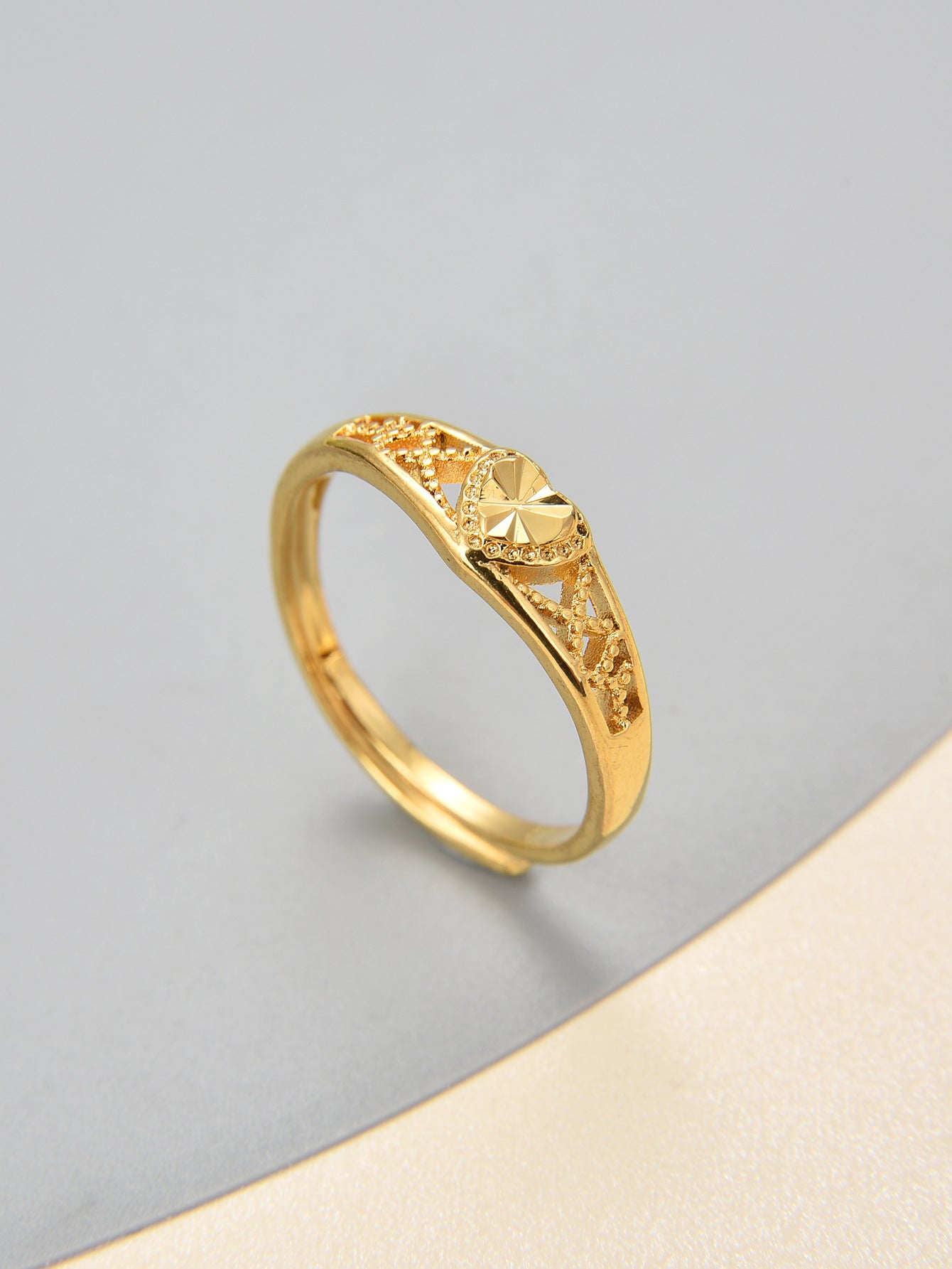Placer Gold Open Female Live Model Plated Rings
