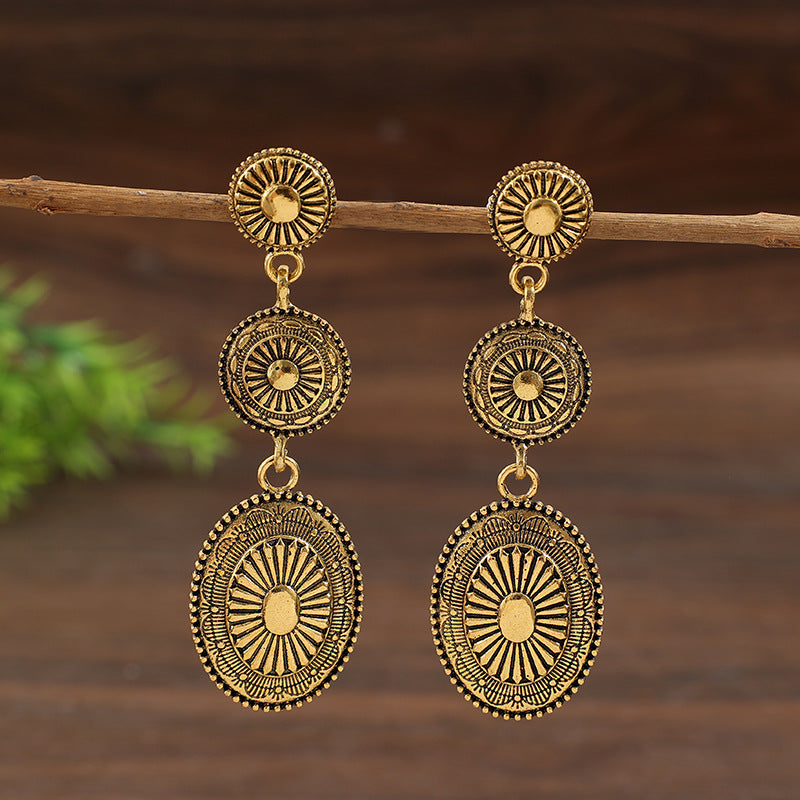 Vintage Bohemian Ethnic Style Pumpkin Pattern Earrings
