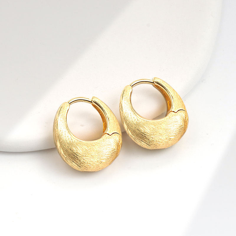 Brushed High-grade Female Geometric Frosty Style Earrings