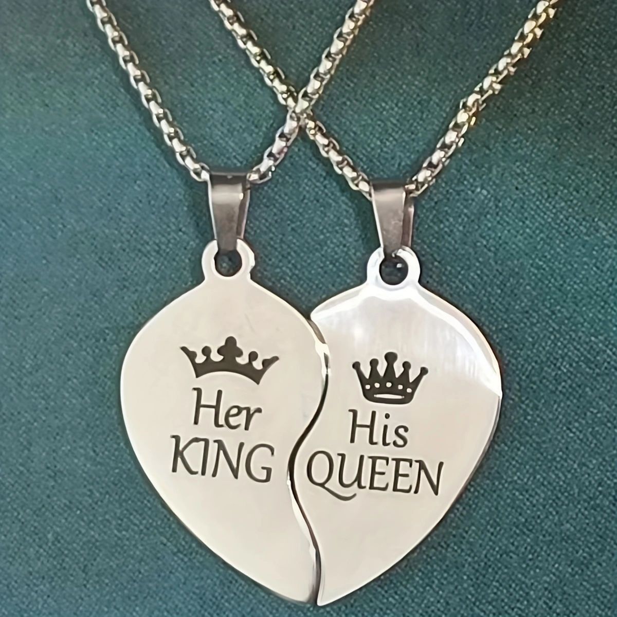 King Queen Sweater Chain Stainless Steel Necklaces