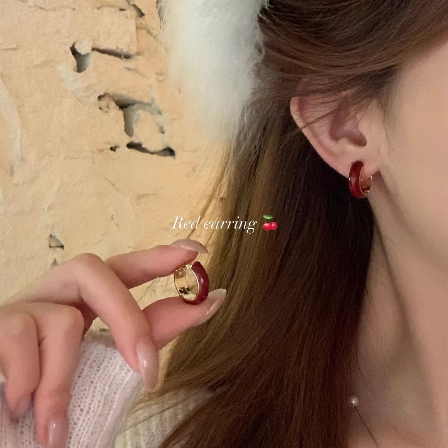 Fashionable Double Layer Hollow Zircon Circle Ear Buckle