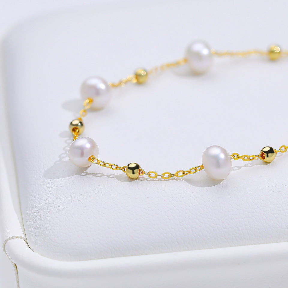 Freshwater Pearl Female Starry Sky Simple Design High Bracelet