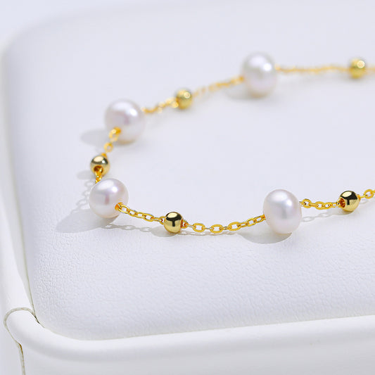 Freshwater Pearl Female Starry Sky Simple Design High Bracelet