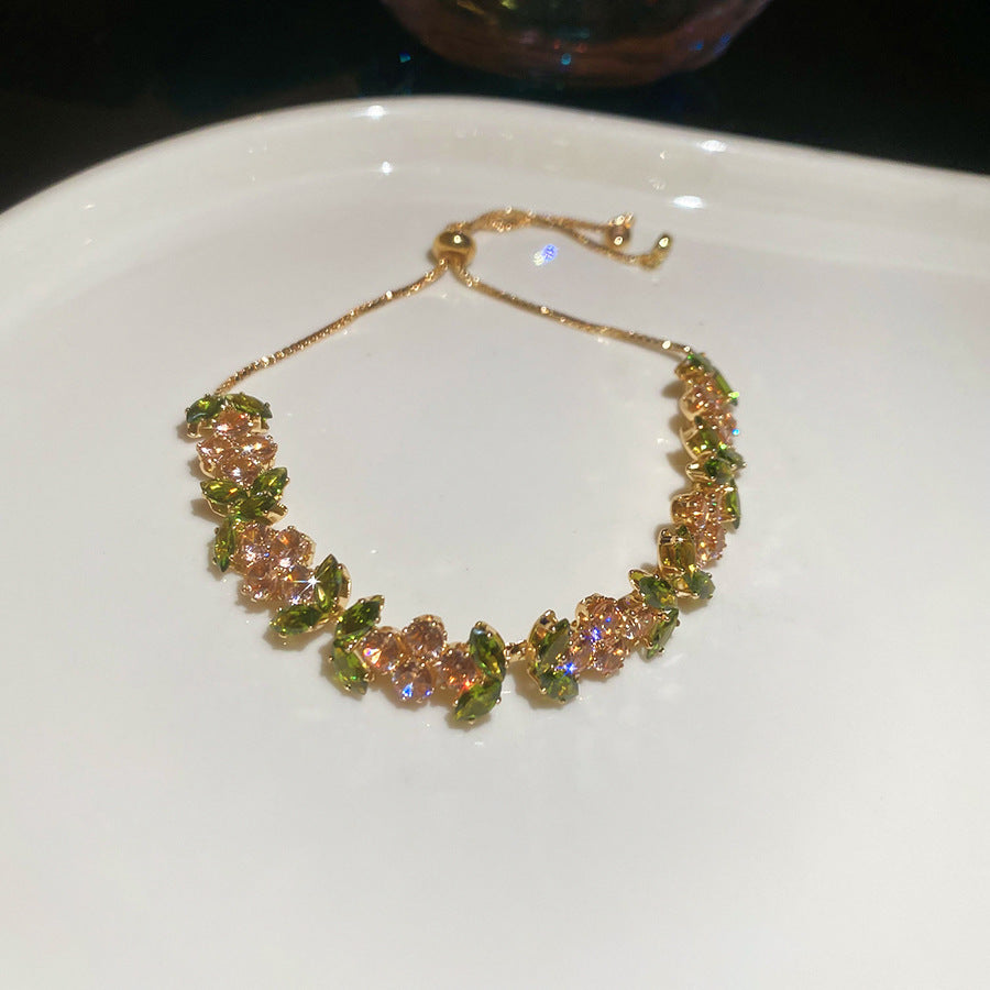 Women's Heart-shaped Zircon Adjustable Simple Fashion Light Luxury Bracelet