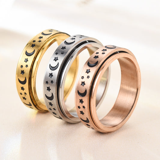 Titanium Steel Trendy Personalized Single Index Ring
