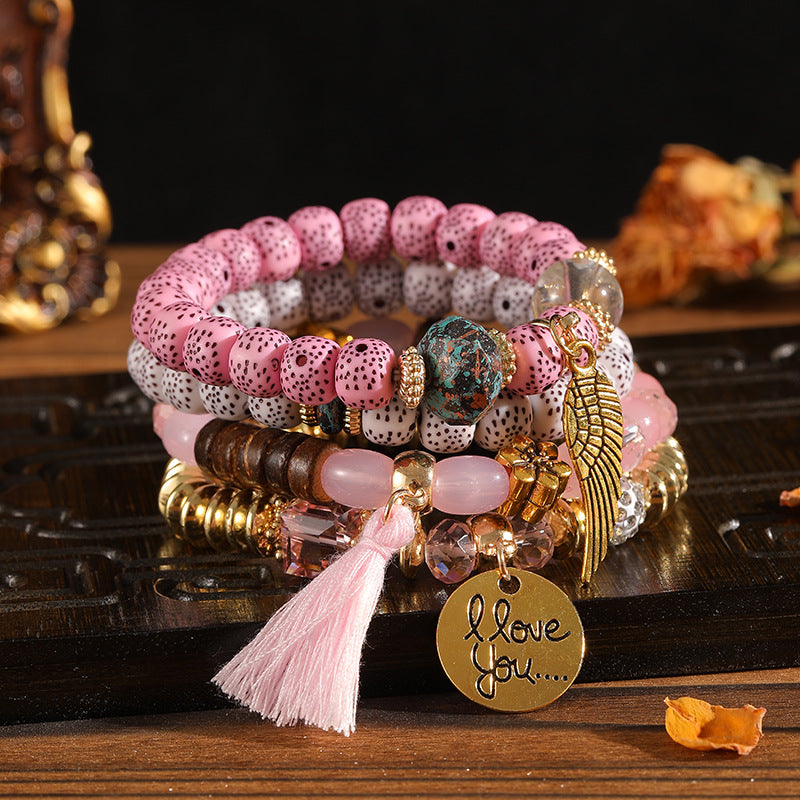 Fashion Beaded Vacation Style Dopamine Decompression Stretch Micro Glass Bead Bracelets