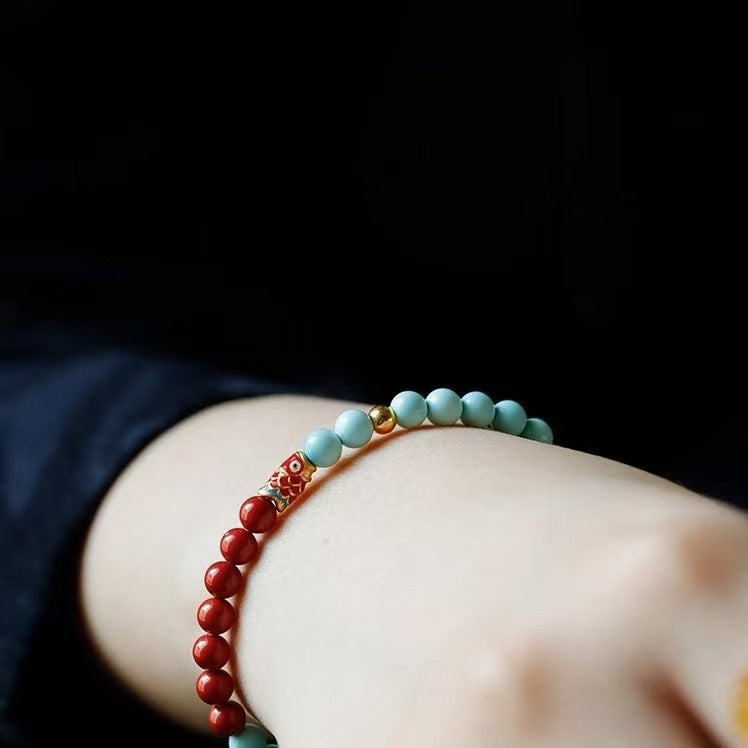 Turquoise Purple Gold Sand Red Gauze Bracelets