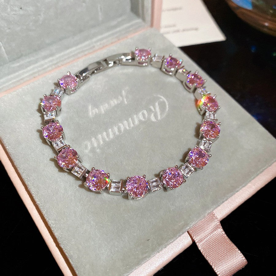 Sweet Pink Zircon Korean Artsy Light Bracelet