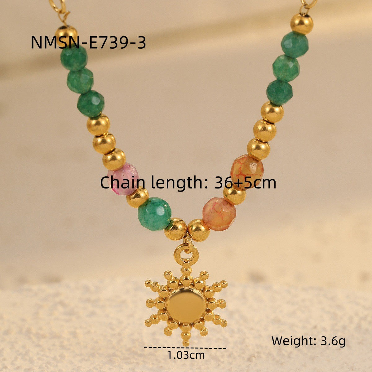 Women's Color Beads Stringed Starfish Suit Summer Necklaces