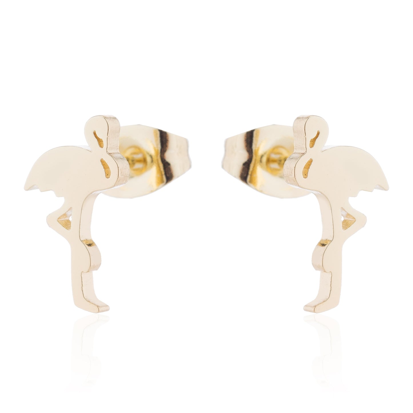 Trendy Stainless Steel Animal Fresh Red-crowned Crane Stud Earrings